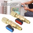 thumbnail image 2 of LHCER Outils de Climatisation, Valve de Chargement de Climatisation, Valve de Réfrigérateur Adaptateur de Tuyau de Chargement de Climatisation Valve à Bille pour R22 R410A, 2 of 8