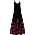 thumbnail image 4 of Robe Maxi à Imprimé Floral pour Femmes Sans Manches, Robes d'Été Décontractées, Col en V, Bretelles Spaghetti, Longue Robe Soleil, 4 of 4