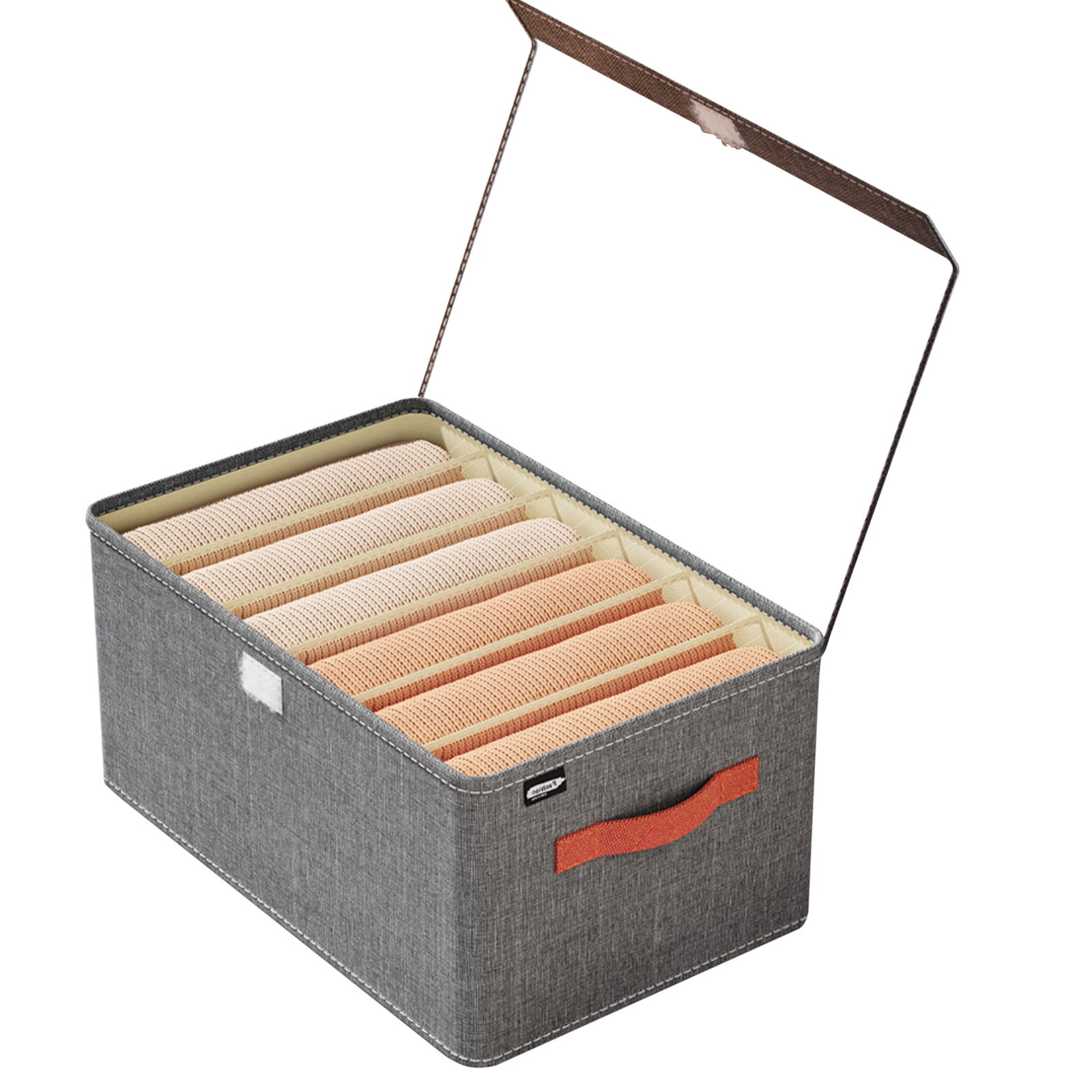 Organisateurs de Tiroirs pour Vêtements, Tiroirs pour Garde-Robe Organiseur de Vêtements, Organiseur de Vêtements à 6/7 Compartiments avec Support, Organiseur de Tiroir à Lessive Pliable et Lavable avec Poignée