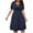 Dark Blue Dress, variant on Women's Plus Size Knee Length A Line Dress Solid Color Tops Short Sleeve Clothing V Neck Elegant Casual Comfy Summer Dresses for Female Black L Sales