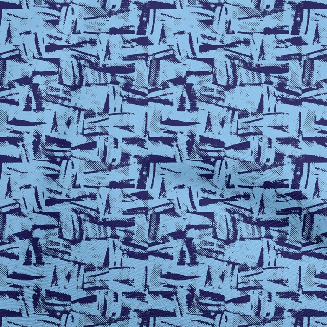 oneOone Cotton Poplin Twill Blue Fabric Abstract Sewing Craft Projects Fabric Prints By Yard 56 Inch Wide