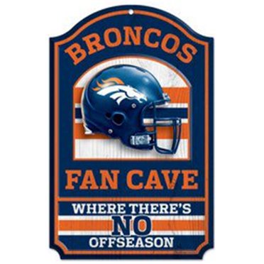 Panneau en Bois Denver Broncos - Design de Grotte avec Ventilateur 11"x17 Pouces