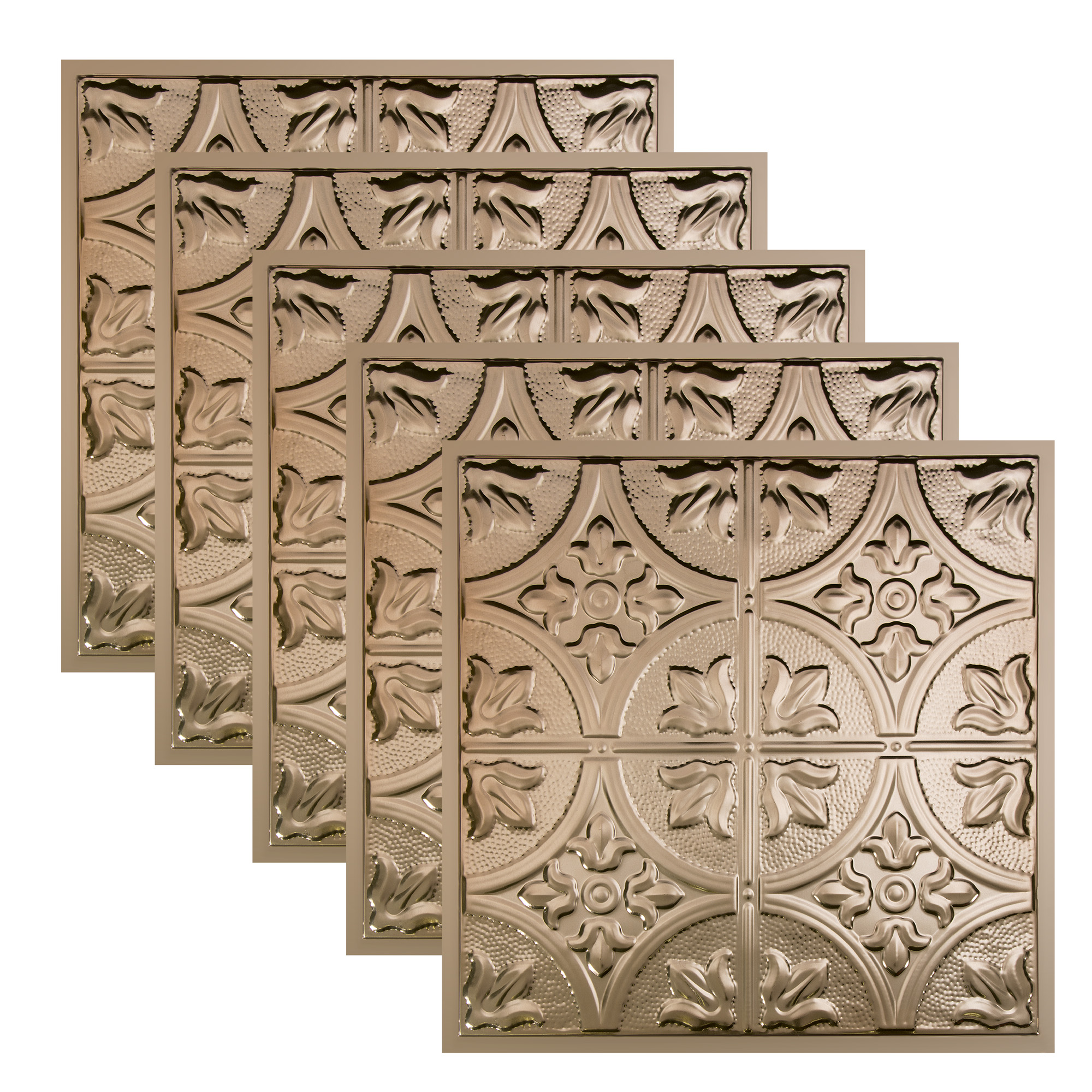 Great Lakes Tin Jamestown Champagne 2ft x 2ft Lay In Ceiling Tiles (5 Pack)