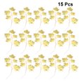 thumbnail image 4 of 15pcs Golden Maple Leaves Branch Simulate Ornament Wedding Fake Leaves Lifelike Artificial Maple Leaves Party Layout Decorations Craft Material (5pcs Leaves in 1 Branch), 4 of 8