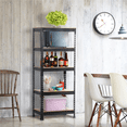 thumbnail image 3 of Yaheetech 5 Tiers Storage Shelf Metal Frame Organizer Rack 330LB Capacity for Each Tier, Black, 3 of 8