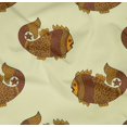 thumbnail image 4 of oneOone Organic Cotton Poplin Twill Fabric Fish Block Print Fabric BTY 42 Inch Wide, 4 of 4