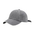 thumbnail image 1 of Cotton Baseball Cap Solid Color Dome Replacement Breathable Stylish Casual Easy Matching Outdoor Adjustable Sunproof Hat Headgear Light Grey, 1 of 9