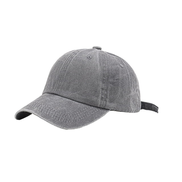 Cotton Baseball Cap Solid Color Dome Replacement Breathable Stylish Casual Easy Matching Outdoor Adjustable Sunproof Hat Headgear Light Grey
