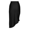 thumbnail image 4 of Skirts for Women Trendy Ruched Asymmetrical Drawstring Slim Fit Midi Skirt Stretchy Split Club Skirts, 4 of 5