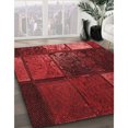 thumbnail image 3 of Ahgly Company Tapis d'Intérieur Lavables en Machine, Carrés Transitionnels Rouge Canneberge, 8' Carré, 3 of 7