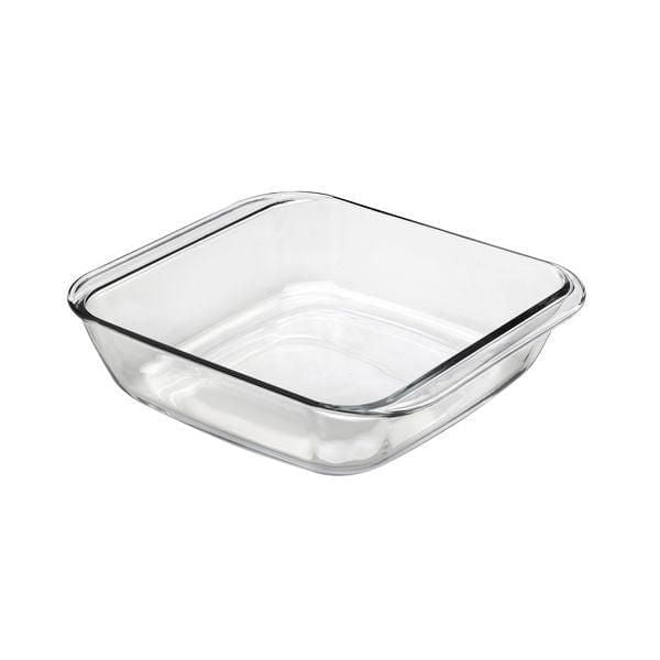 Duralex Ovenchef Square Roaster 29 x 23cm - 2.4L clear tempered glass baking dish with smooth, hygienic non-porous surface, thermal shock resistant from -20°C to 300°C, dishwasher, freezer, and microwave safe, ideal for casseroles and lasagnas, also suitable for serving and storing food.