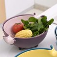 thumbnail image 4 of Double Rotating Draining Basket Double Color Fruit Basket Plastic Dishwashing Basket Kitchen Supplies Storage Basket Double Round Fruit Basket Dishwashing, 4 of 7