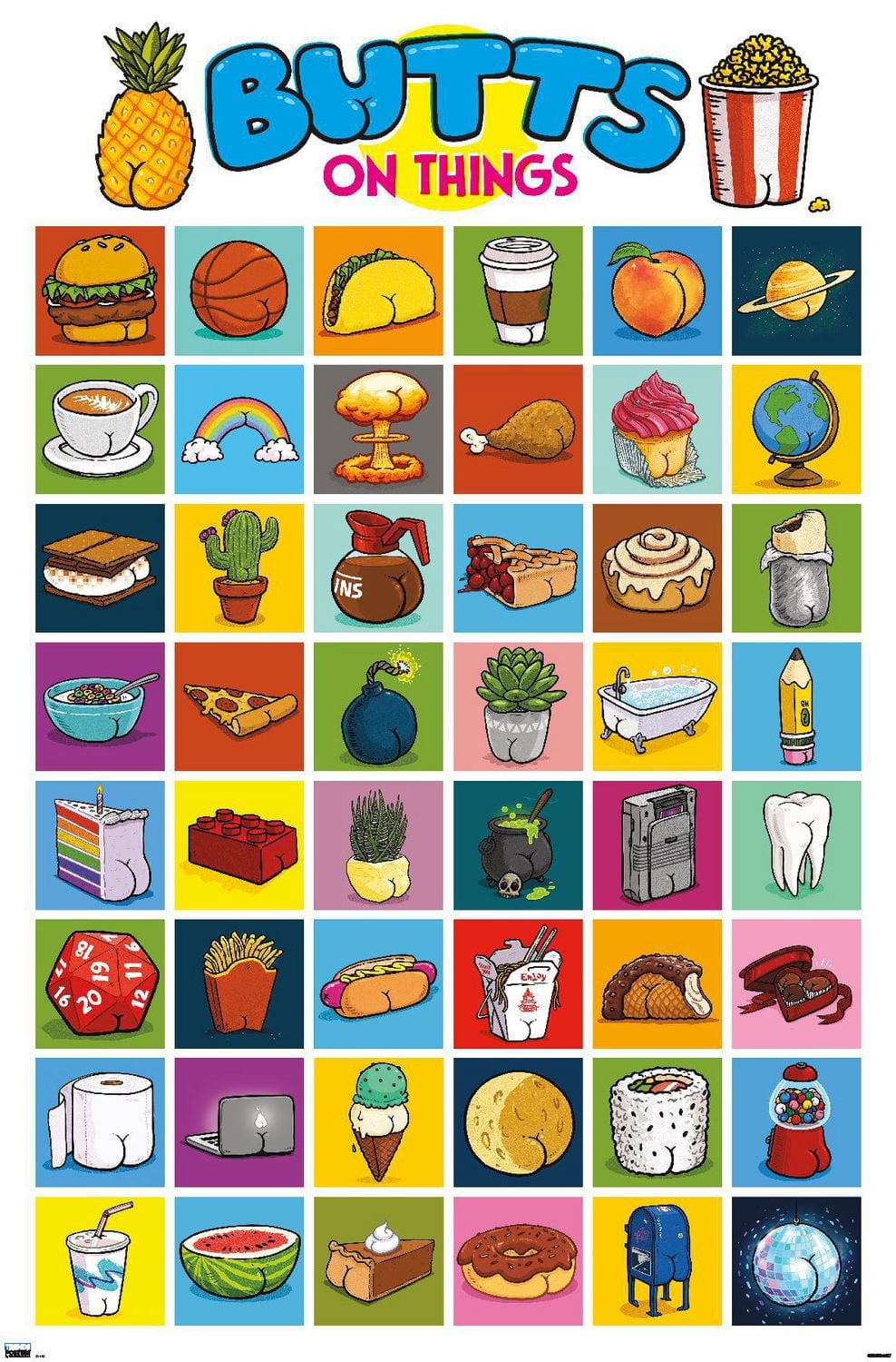 Brian Cook: Butts on Things - Collage Wall Poster, 22.375" x 34"