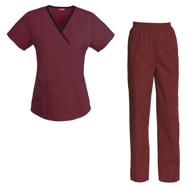 Women's Scrubs Set Scrub Top and Pants Scrubs Set