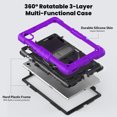 thumbnail image 2 of Case for Lenovo Tab K10 10.3 Inch / M10 FHD Plus 2020 2nd Gen with Screen Protector, 360 Degree Rotating Kickstand Hand Strap Heavy Duty Shockproof Cover with Shoulder Strap, Purple, 2 of 7