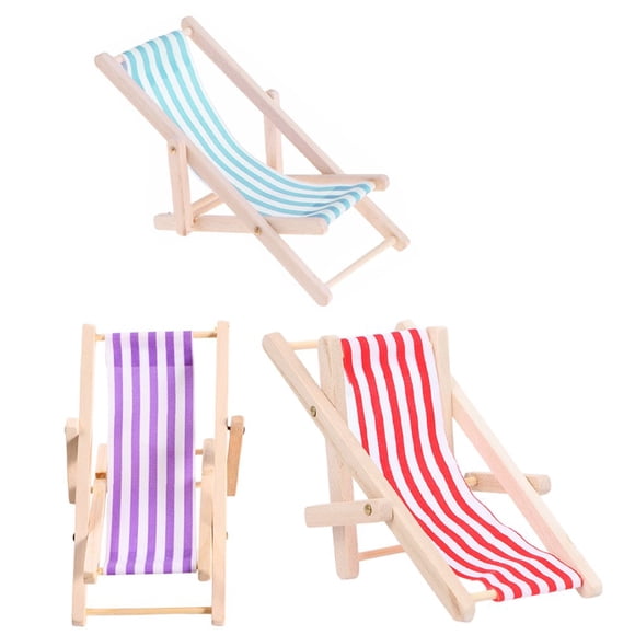 CNKOO Micro Landscape Mini Beach Chair Party Decorations Kids 3Pack 4.3X2In