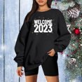 thumbnail image 1 of Costumes de Noël en Solde Femmes Classique Nouvel An Imprimé de Noël Col Rond Manches Longues Sweat-Shirt Ample pour Femmes, 1 of 6