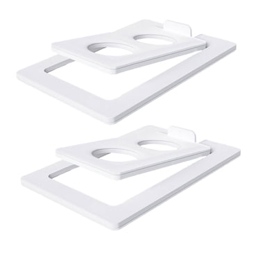 Esquirla 2Pcs Tilted Desktop Speaker Stands Iron Tabletop Speaker Stand for Bookshelf White L