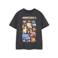 thumbnail image 1 of Minecraft Girls Grey Animals Short Sleeved T-Shirt (7-8 Years), 1 of 6