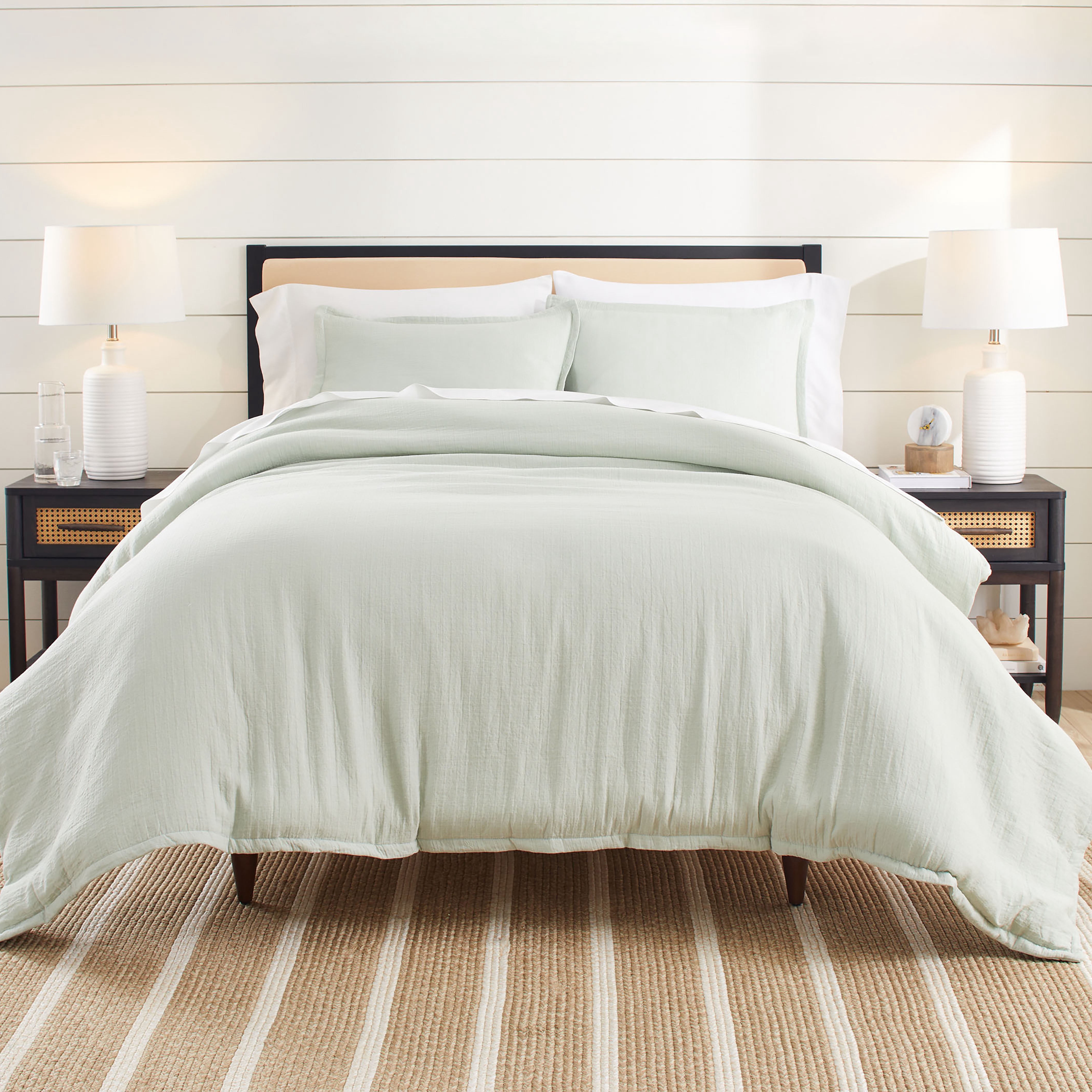 Better Homes & Gardens 3-Piece Soft Sea Crinkled Gauze Duvet Set, Adult Double/Queen