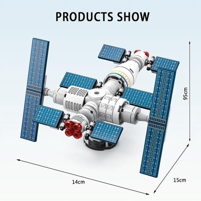 Ensemble de Blocs de Construction Centre de Lancement de Fusée Spatiale, Station Spatiale Aérospatiale et Modèle de Vaisseau Spatial, Jouet de Briques STIM de Ville Aéronautique Bricolage, Cadeau Éducatif Créatif pour Enfants