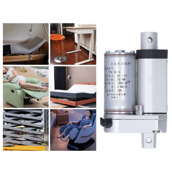 Actionneur Linéaire, Moteur à Faible Bruit 20mm Application Grand Alliage d'Aluminium pour Machine 12v, 24v