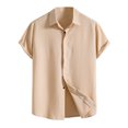 thumbnail image 1 of Birdeem Chemise Décontractée pour Homme Unie à Col Rabattu à Manches Courtes avec Fermeture à Boutons Blouse Hawaïenne, 1 of 9