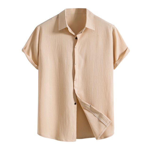 Birdeem Chemise Décontractée pour Homme Unie à Col Rabattu à Manches Courtes avec Fermeture à Boutons Blouse Hawaïenne