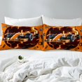 thumbnail image 3 of YST Orange Race Car Bedding Set Queen Neon Honeycomb Racing Car Games Bed Sheets For Kids Boys Teen,Racing Helmet Wheel Checkered Flag Fitted Sheet Soft Breathable Fitted Bed Sheets, 3 of 4