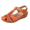 thumbnail image 2 of LSLJS Chaussures Compensées pour Femmes, Sandales Confortables à Fleurs Ajourées à Bout Rond pour Femmes Dames Fille, Chaussures à Semelle Souple, 2 of 4