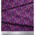 thumbnail image 2 of Soimoi Poly Georgette Fabric Moroccan Damask Print Fabric by the Yard 42 Inch Wide, 2 of 3