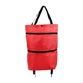 thumbnail image 1 of WHEANG Sac à Outils Chariot de Magasinage Sac Portable Multifonction Sac Fourre-Tout Pliable Chariot de Magasinage Sacs d'Épicerie Réutilisables avec Roues Chariot d'Épicerie Roulant Taille Unique Rouge, 1 of 4
