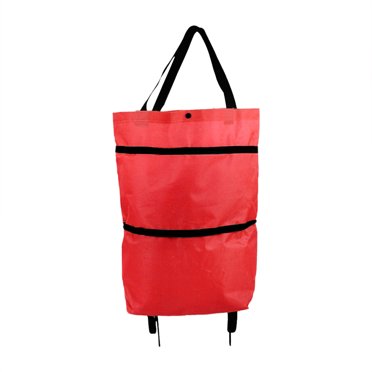 Harpily Tool Bag Shopping Trolley Bag Portable Multifunction Folable Tote Bag Shopping Cart Reusable Grocery Bags with Wheels Rolling Grocery Cart One Size Red