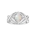 thumbnail image 1 of RYLOS Rings for Women Sterling Silver Ring XOXO Hugs & Kisses 7X5MM Gemstone & Diamond Exotic Opal African Jewelry Size 6, 1 of 7