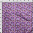 thumbnail image 4 of oneOone Rayonne Violet Tissu Tropical Feuille Robe Tissu Tissu Imprimé par la Cour 56 Pouces de Large, 4 of 5