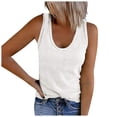 thumbnail image 1 of Qertyioot Hauts pour Femmes Débardeurs Unis Sans Manches Col en U T-Shirt de Base Été Décontracté, 1 of 7
