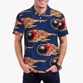 thumbnail image 1 of Bingfone Bowling Ball And Flame for Men's Button-down POLO Shirts, Quick-drying Shirts and T-shirts for Summer, Suitable for Vacation and Business-Small, 1 of 6