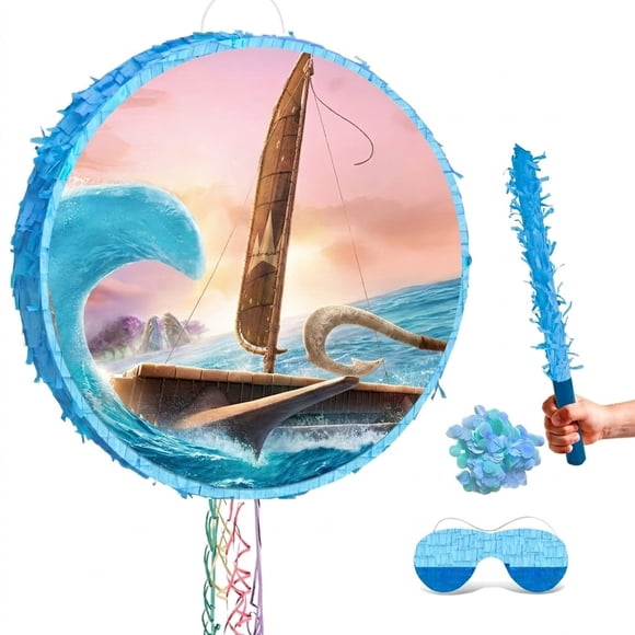 Ensemble de 4 Piñata - Piñata à Thème, Bâtons de Fête, Masque pour les Yeux de Fête et Autres Fournitures de Piñata pour Décorations de Fête d'Anniversaire