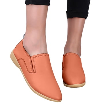 Bmisegm Mode Femmes Chaussures Respirantes à Lacets Ballerines Décontractées Chaussures Décontractées pour Femmes Orange 38