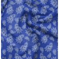 thumbnail image 1 of Soimoi Blue Poly Georgette Fabric Paisleys Paisley Printed Craft Fabric by the Yard 52 Inch Wide, 1 of 6