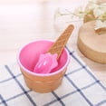 thumbnail image 2 of Ice Cream Bowl & Spoon Set, Reusable Plastic Dessert Cups for Parties, Kids, Stackable Design with Vibrant Colors, BPA-Free & Dishwasher Safe (6.2x9.8cm), 2 of 9