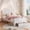 Off-white, variant on Eastvita Twin Pink Velvet Upholstered Platform Bed with LED Lights/Crystal Button Headboard/Storage Drawer/Noise-Free/No Box Spring Needed - Stylish Princess Bed for Girls