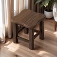 thumbnail image 1 of Solid Wood Square Stool - Versatile Seat or Coffee Table for Living Rooms, Coffee Finish, 1 of 9