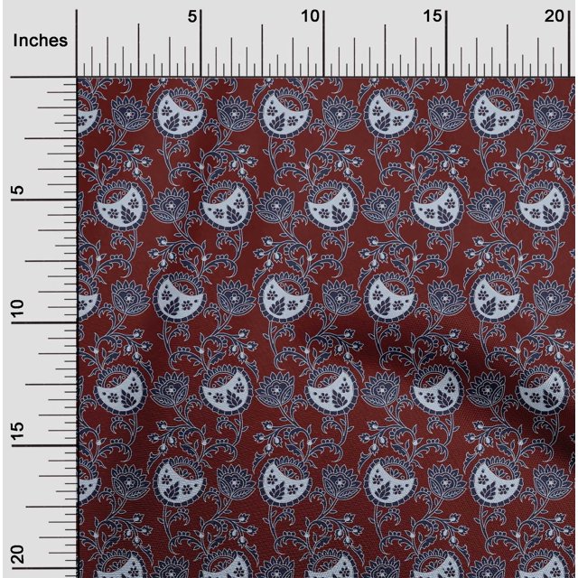 oneOone Coton Tissu Cambier Feuilles & Tissu Imprimé Floral 1 Yard 56 Inch Wide