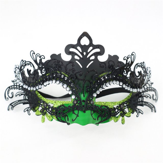 Masque pour Femmes, Peinture Colorée Strass Incrusté Métal Demi-Couverture Costume Cosplay pour Fête à Thème Cosplay