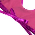 thumbnail image 4 of RUNQHUI Women's Shiny Metallic Keyhole Crop Top Halter Backless Rave Bandeau Vest Bra Clubwear Rose One Size, 4 of 6