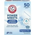 thumbnail image 1 of Arm & Hammer Power Sheets Laundry Detergent, Fragrance Free 50ct, 50 loads, 1 of 4