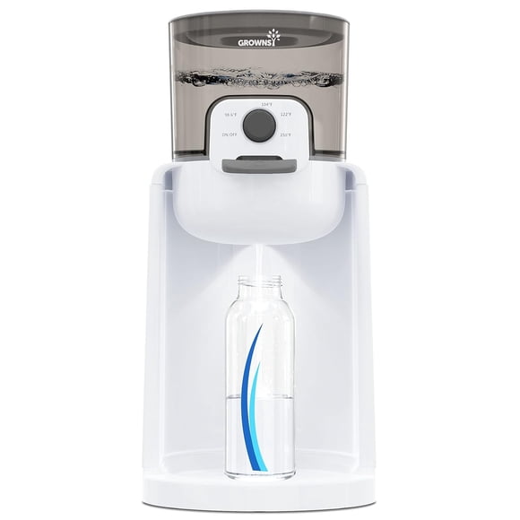 Grownsy Chauffe-Biberon Instantané, Distributeur de Préparation pour Lait Maternisé, Maintien au Chaud 72 H, 4 Températures, Veilleuse