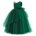 thumbnail image 3 of PMVFHDE Robe de Fête pour Filles Robe pour Enfants Robe Fille Robe Sans Manches de Performance Longue Robe à Pommeau Fête, Vert, 10-12 Ans, 3 of 7