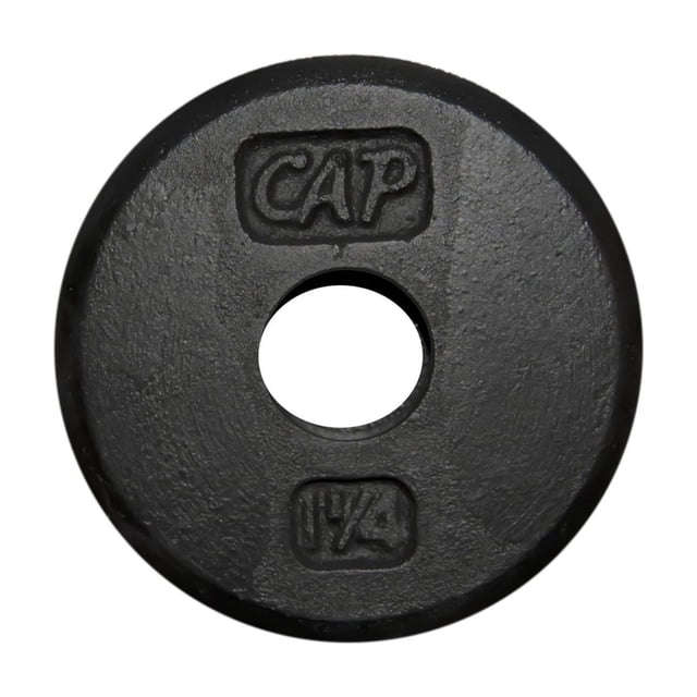 CAP Barbell 1-Inch Cast Iron Weight Plate, Black, Single, 1.25 - 50 lb